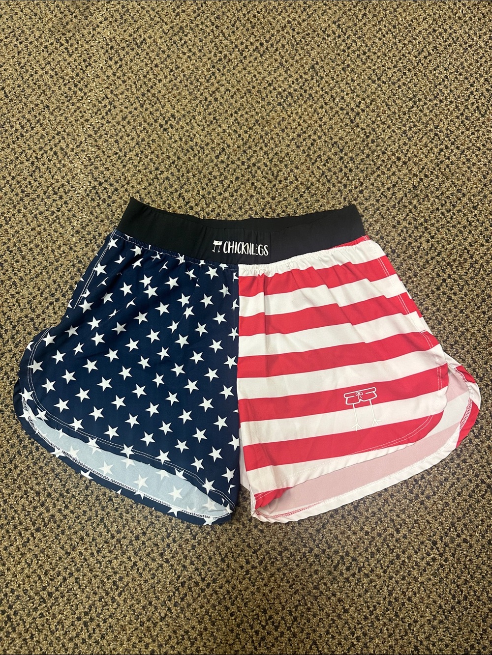 Men’s Lined ChicknLegs USA American Flag 4”Running Shorts - Medium
